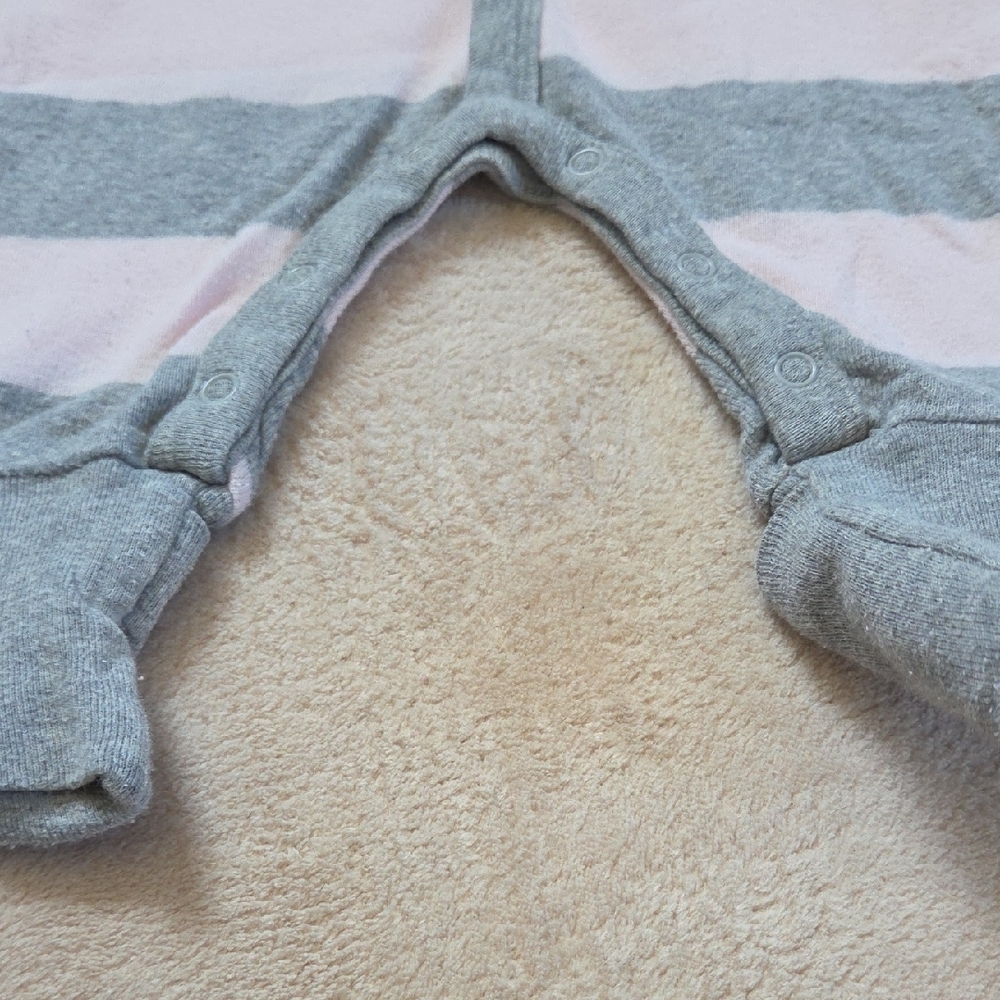 Burt's Bees Baby Organic Rugby Stripe Romper 0-3m - Picture 7 of 13
